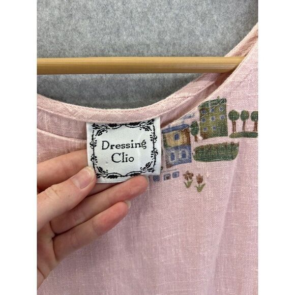 Women's Dressing Clio Pink Sleeveless Maxi Dress Linen Size Large USA Two Scene - Picture 3 of 10